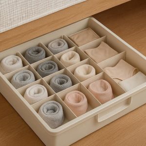12 Stackable Under Bed Storage Drawer with Dividers for Socks and Underwear