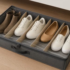 13 Under Bed Storage Organizer with Compartments for Shoes and Boots